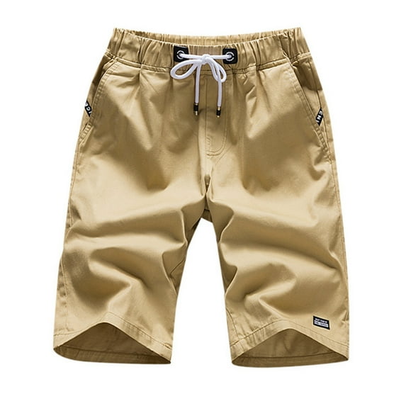 Men's Casual Shorts Shorts for Men Beach Mens below Knee Pool for Men Short Running Mens Baggy Athletic Wear Running with Pockets Size 30 Nylon Khaki 4XL