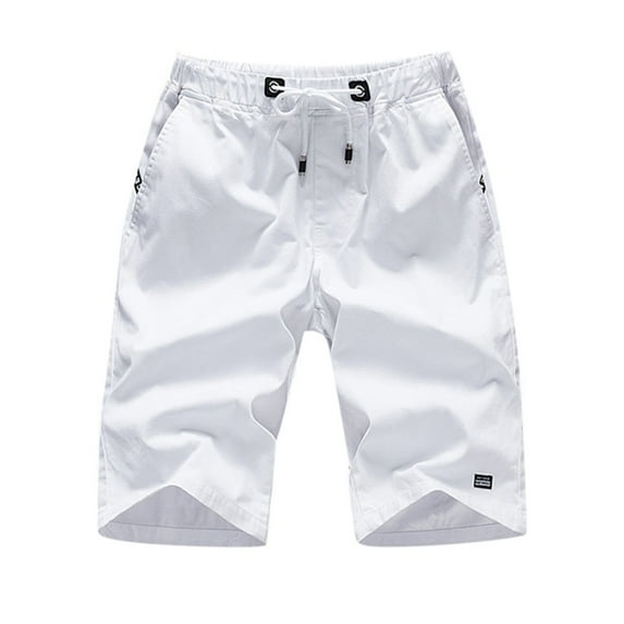 Men's Casual Shorts Shorts for Men Beach Mens below Knee Pool for Men Short Running Mens Baggy Athletic Wear Running with Pockets Size 30 Nylon White 4XL