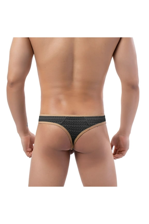 Men's Casual Shorts Small Thong Lingerie Nightwear Small for Men Lace Easter for Husband Lingerie String Pouch Cow Shirts Men Underwear Sexy Mens Underwear Fashion Sexy Adult Black M