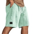 thumbnail image 1 of Men's Casual Shorts Solid Color Drawstring Summer Loose Fit Fashionable Jacquard Pants Beach Shorts With Pockets, 1 of 5