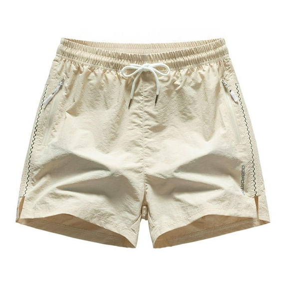 Men's Casual Shorts Sports Shots Mens Travel Shorts Work Out Short Twill Outfits Men for Men Athletic Polyester Workout Cu Workout Clothes Mens Beach European Solid Color Side Khaki 3XL