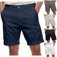 thumbnail image 1 of Men's Casual Shorts Straight Leg 5" Inseam Summer Breathable Quick Dry, Cotton Polyester Blend, Solid Color Outdoor Hiking Gym Workout, Activewear Essentials | JASKFLY,Black L, 1 of 5