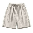 thumbnail image 1 of ZQUUVOU Men's Casual Shorts Summer Comfortable Drawstring Pocket Elastic Waist Shorts Khaki, 1 of 7
