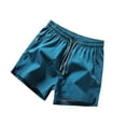 thumbnail image 1 of Men's Casual Shorts Summer Comfortable Lightweight Breathable Elastic Waist with Zip Pocket and Split Hem Mens Shor Drawstring Elastic Waist Casual Beach Pants, 1 of 4
