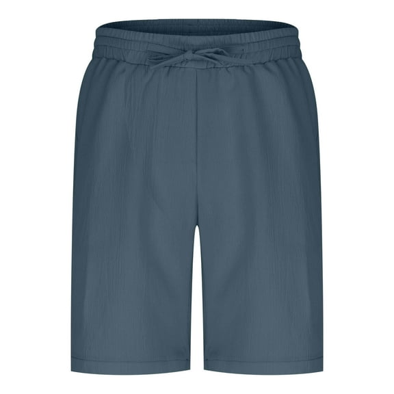 Men's Casual Shorts Summer Fashion Solid Shorts With Pocket Elastic Waist Shoort Pants