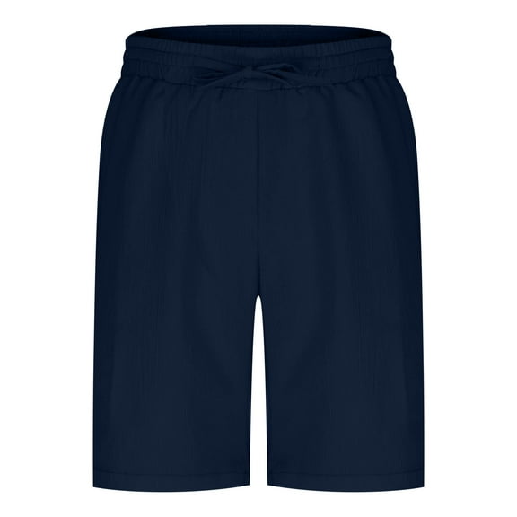 Men's Casual Shorts Summer Fashion Solid Shorts With Pocket Elastic Waist Shoort Pants