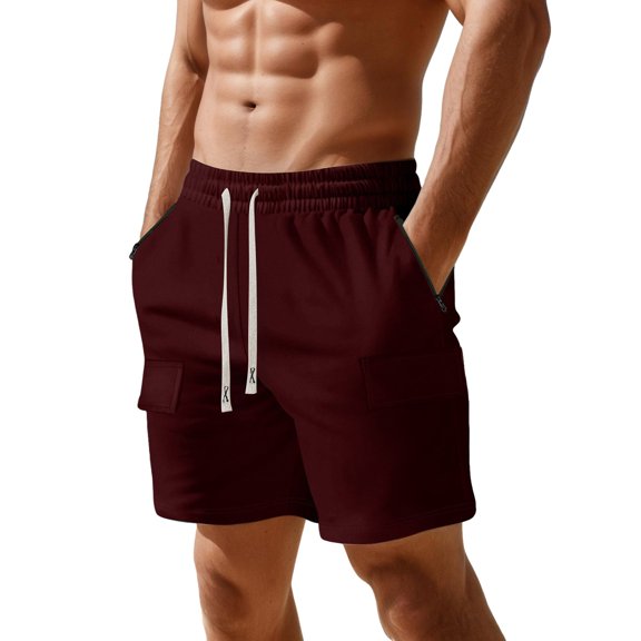 Men's Casual Shorts for Everyday Wear Stylish Slim Fit Zipper Shorts with Functional Pockets for Spring and Summer Outdoor Activities
