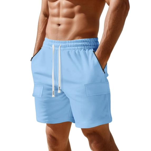 Men's Casual Shorts for Everyday Wear Stylish Slim Fit Zipper Shorts with Functional Pockets for Spring and Summer Outdoor Activities