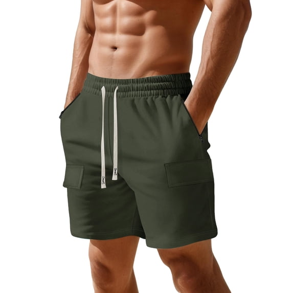 Men's Casual Shorts for Everyday Wear Stylish Slim Fit Zipper Shorts with Functional Pockets for Spring and Summer Outdoor Activities