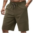 thumbnail image 1 of Men's Casual Shorts with Elastic Drawstring Waist Lightweight Straight Leg Shorts Breathable Beach Shorts, 1 of 7