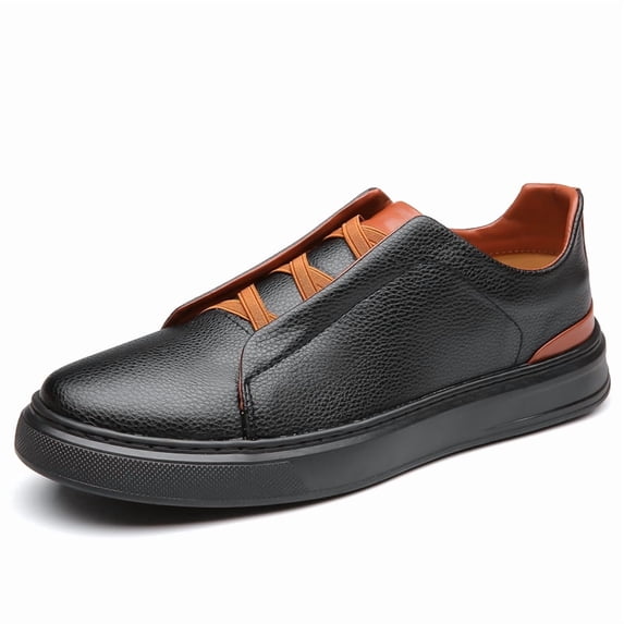 Men's Casual Skate Shoes Low Top Slip On Sneakers Round Toe Rubber Sole Everyday Walking Shoes