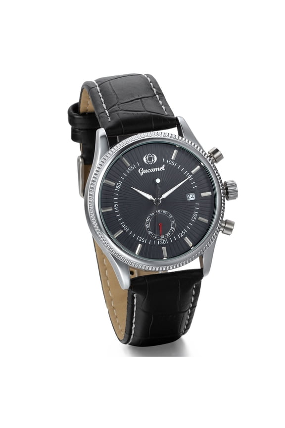 Men's Casual Skeleton Automatic Mechanical With Date Leather Band Wrist Watch