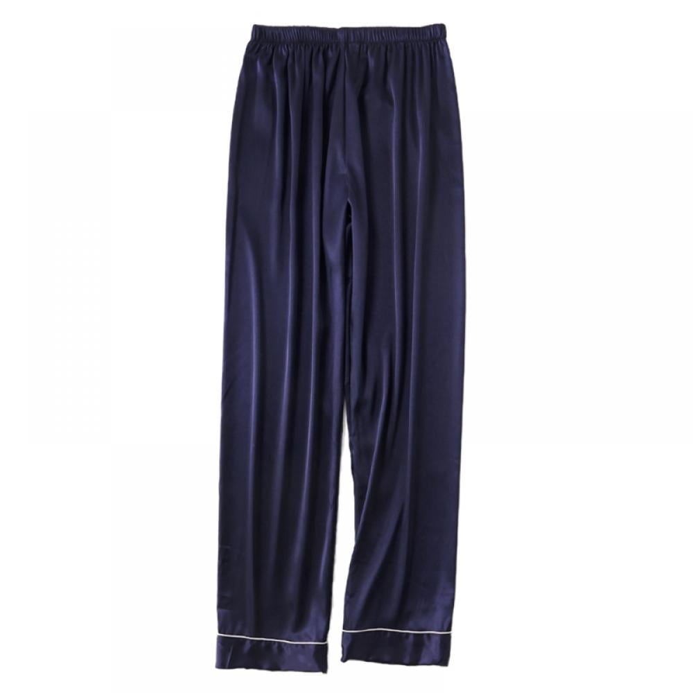 Men's Silk Velvet Pants Navy Blue