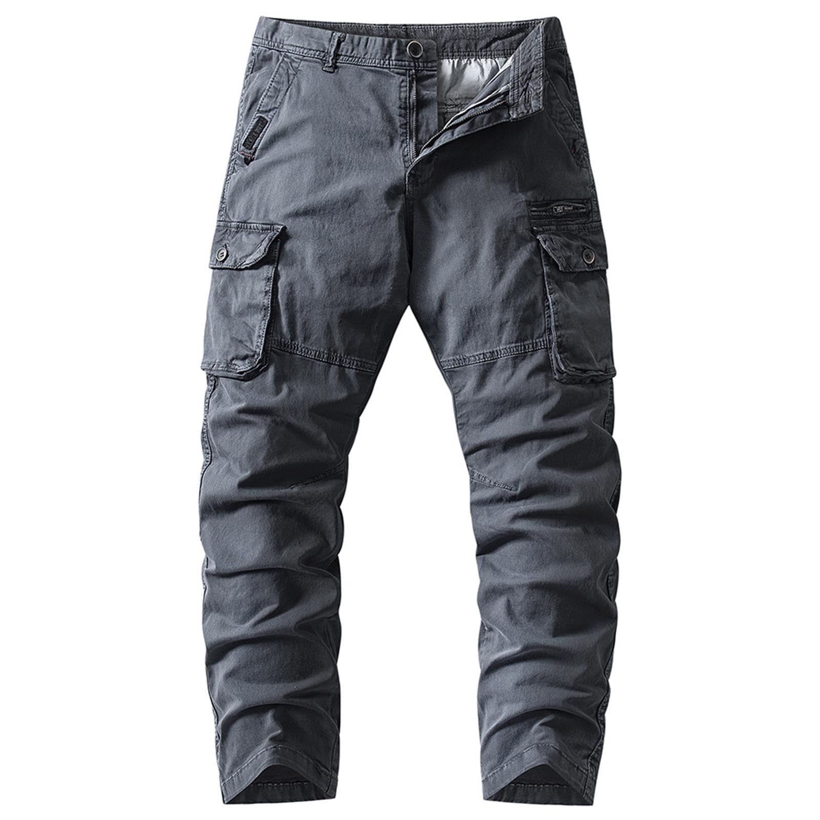 Men's Casual Slim Cargo Pants Fashionable Lightweight Work Trousers