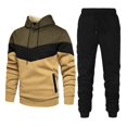 thumbnail image 1 of Men's Casual Slim Fit  Patchwork Athletic Tracksuit 2 Piece Set Casual Workout Running Jogger Sweat Suits, 1 of 2
