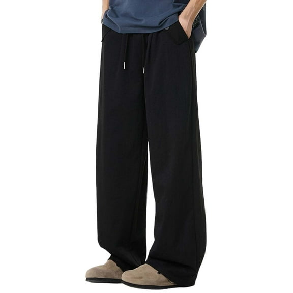 Men's Casual Slim Fit Stretch Pants Comfortable Summer Trousers With Button Closure And Pockets For Daily Wear Lightweight Breathable Men's Summer Jogging Pants Lounge Stretch Waist