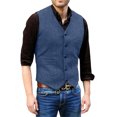 thumbnail image 1 of Men's Casual Slim-Fit Suit Vest, Blue, Size L, 1 of 5