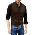 thumbnail image 1 of Men's Casual Slim-Fit Suit Vest, Coffee Brown, Size XL, 1 of 4