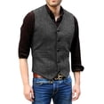 thumbnail image 1 of Men's Casual Slim-Fit Suit Vest, Dark Gray, Size L, 1 of 5