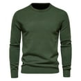 thumbnail image 1 of Men's Casual Slim Fit Sweaters Crewneck Lightweight Pullover Long Sleeve Solid Color Knitted Top Winter Warm Blouses (Green XL), 1 of 4