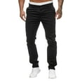 thumbnail image 1 of Men's Casual Slim Fit Trousers Solid Color Mid Pocket Fashion Pants Comfortable Lightweight Stretchable Full Length Pant Mens Beach Pants Trousers Vacation Cargo Pants, 1 of 7