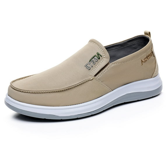Men's Casual Slip On Sneakers Canvas Comfortable Breathable Outdoor Non-Slip Durable Shoes Brown 12 US