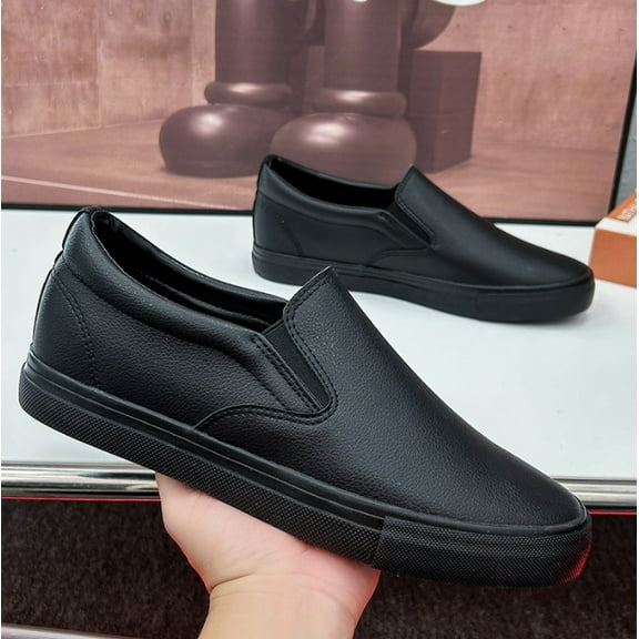 Men's Casual Slip - on Shoes with Round Toe - Breathable, Comfortable Artificial PU Leather Loafers for All Seasons
