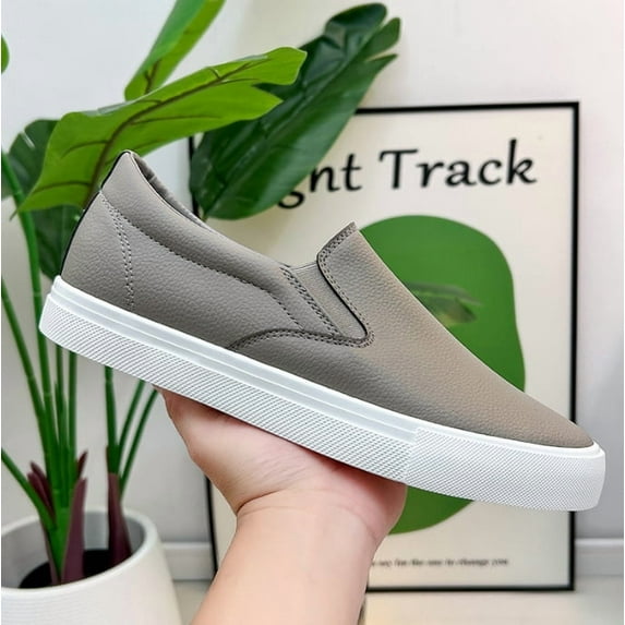 Men's Casual Slip - on Shoes with Round Toe - Breathable, Comfortable Artificial PU Leather Loafers for All Seasons