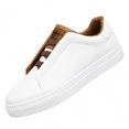 thumbnail image 1 of Men's Casual Sneakers, Faux Leather Lace-Up Low Top Walking Shoes, Everyday Fashion Shoes, 1 of 7