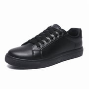 Mens Casual Sneakers - Flat Comfortable Walking Shoes Fashion Athletic Lace Up shoes in Black & White
