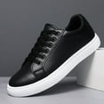 thumbnail image 1 of Men's Casual Sneakers - Flat Comfortable Walking Shoes Fashion Athletic Lace Up shoes in Black & White, 1 of 10
