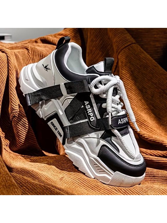 Men's Casual Sneakers, Multi-color Spliced PU Upper. Lace-up. Low-top. Bread Shoe Style. Suitable for All Seasons. Ideal for: Hiking, Traveling, Sports, Outdoor Activities, Streetwear, Skateboarding