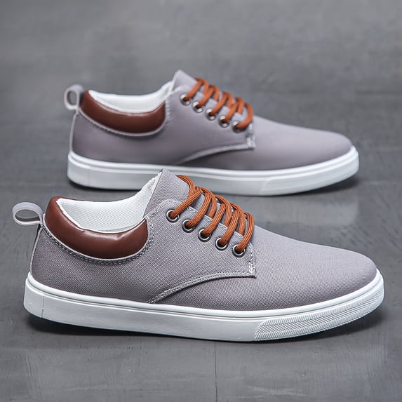 Men's Casual Sneakers - Slip-Resistant PVC Sole, Breathable Fabric Upper & Casual Attire - All-Season Comfortable Walking Shoes, Minimalist Style & Cushioned PU Insole - Lace-Up Design for Sports