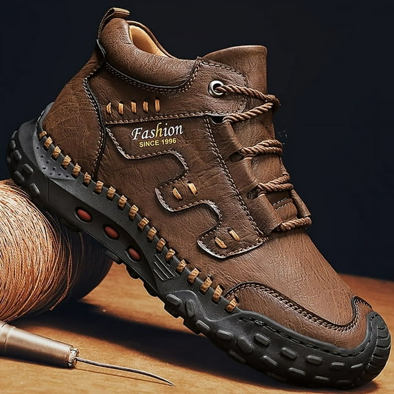 Men's Casual Sneakers - Versatile Sneakers for Running, Walking & Hiking | Durable Rubber Sole, Lace-Up, Breathable Fabric Lining | Available in Black, White, Brown