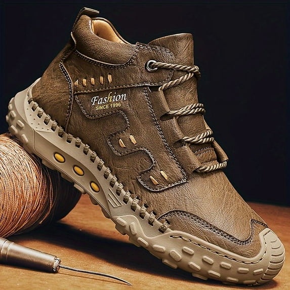 Men's Casual Sneakers - Versatile Sneakers for Running, Walking & Hiking | Durable Rubber Sole, Lace-Up, Breathable Fabric Lining | Available in Black, White, Brown