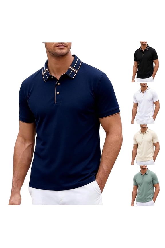 Men's Casual Solid Button Down Short Sleeve Turndown Collar Shirt Blouse Top, Breathable Quick Dry Lightweight Polyamide, Daily Office Work Beach Vacation Outfits Modern Fashion
