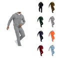 thumbnail image 1 of Men's Casual Solid Color 2-Piece Sweat Suit Set, Relaxed Fit Jogging Tracksuit for Spring Autumn Winter Outdoor Daily Wear, 1 of 9