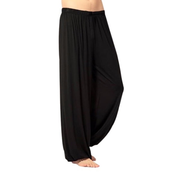Men\'s Casual Solid Color Baggy Trousers Belly Dance Yoga Harem Pants Slacks