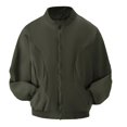 thumbnail image 1 of Men's Casual Solid Color Baseball Collar Jacket - Sports Workwear Thin Coat, Army Green, Size L, 1 of 4