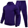 thumbnail image 1 of Men's Casual Solid Color Hooded Sweatsuits 2 Piece Casual Long sleeve Tracksuit Jogging Suits for Men Slim Fit  Sportswear Set, 1 of 3