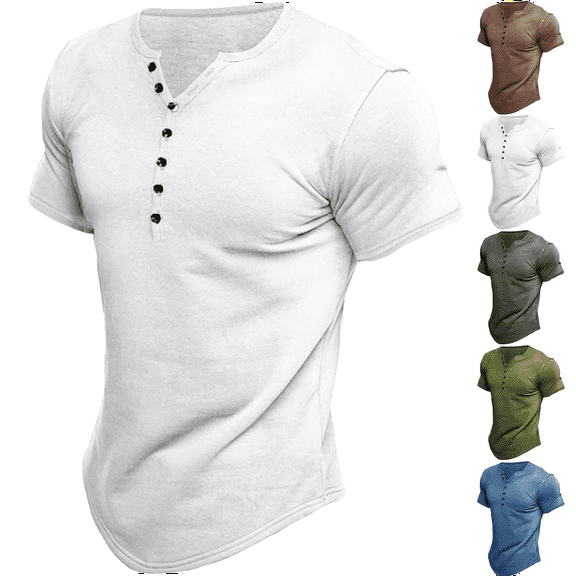 Men's Casual Solid Color Hort Sleeved Crewneck Top Workout T Shirts Short Sleeve Gym Bodybuilding Muscle Shirt Base Layer Fitness Tee Tops