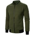 thumbnail image 1 of Men's Casual Solid Color Long Sleeve Zip-Up Jacket with Pockets, 1 of 5
