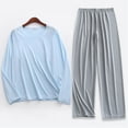 thumbnail image 1 of Men's Casual Solid Color Round Neck Long Sleeve Athletic Track Suit Set, 1 of 3