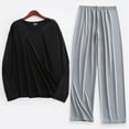 thumbnail image 1 of Men's Casual Solid Color Round Neck Long Sleeve Athletic Track Suit Set, 1 of 3