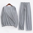 thumbnail image 1 of Men's Casual Solid Color Round Neck Long Sleeve Athletic Track Suit Set, 1 of 6