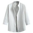 thumbnail image 1 of Men's Casual Solid Color Shirts Polyester Easy Care Outdoor Relaxed Fit, 1 of 8