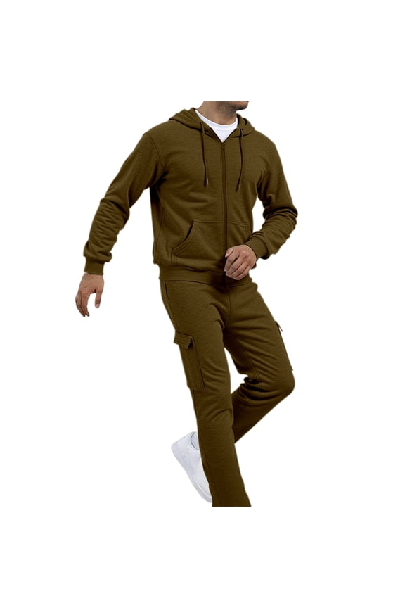 Men's Casual Solid Color Suit Set Comfortable Relaxed Fit for Daily Wear Ideal for Spring Autumn Winter Outdoor Activities