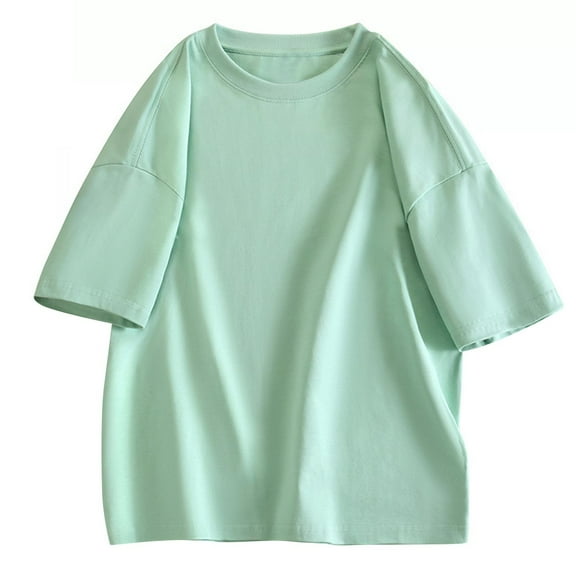 Men's Casual Solid Color T-Shirt Loose Basic Solid Color Lightweight Top