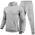 thumbnail image 1 of Men’s Casual Solid Colour Tracksuit Jogging Sweat Suits 2 Piece Casual Outfit Athletic Suit Set, Purple, 1 of 2