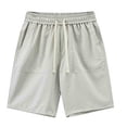 thumbnail image 1 of Generic Men's Casual Linen Shorts Drawstring Elastic Waist Summer Short Shorts Loose Fit SweatShorts with Pockets, 1 of 4